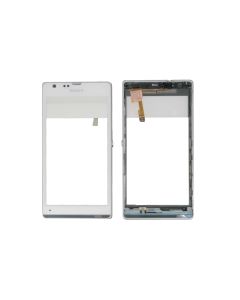 Genuine Sony C5302, C5303, C5306 Xperia SP White Touchscreen / Digitizer With Frame - 1272-6916