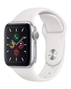 APPLE Watch Series 5 - Silver Aluminium with White Sports Band, 40 mm - MWV62B/A - A-Grade