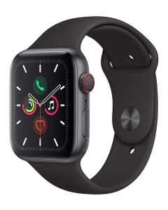 APPLE Watch Series 5 Cellular - Space Grey Aluminium with Black Sports Band, 44 mm - MWWE2B/A - C-Grade