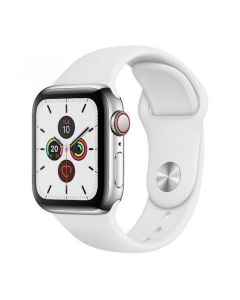 APPLE Watch Series 5 Cellular - Stainless Steel Case with White Sport Band, 40mm - MWX42B/A - B-Grade