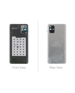 Genuine Samsung Galaxy A71 SM-A715 Haze Crush Silver Rear / Battery Cover with Adhesive - GH82-22112E