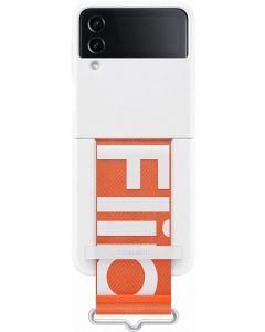 Official Samsung Galaxy Z Flip4 White Silicone Cover with Strap - EF-GF721TWEGWW