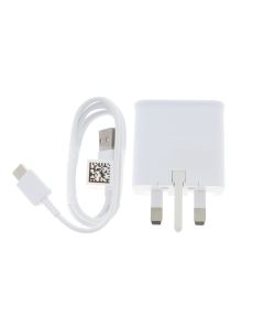 Official Samsung EP-TA200 White UK Fast Charging Travel Adapter with Data Cable - Type C