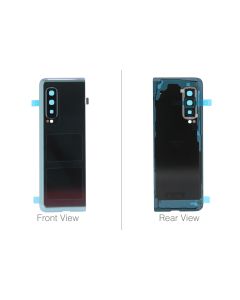 Official Samsung Galaxy Fold SM-SM-F907 Space Silver Black Rear / Battery Cover - GH97-23431A
